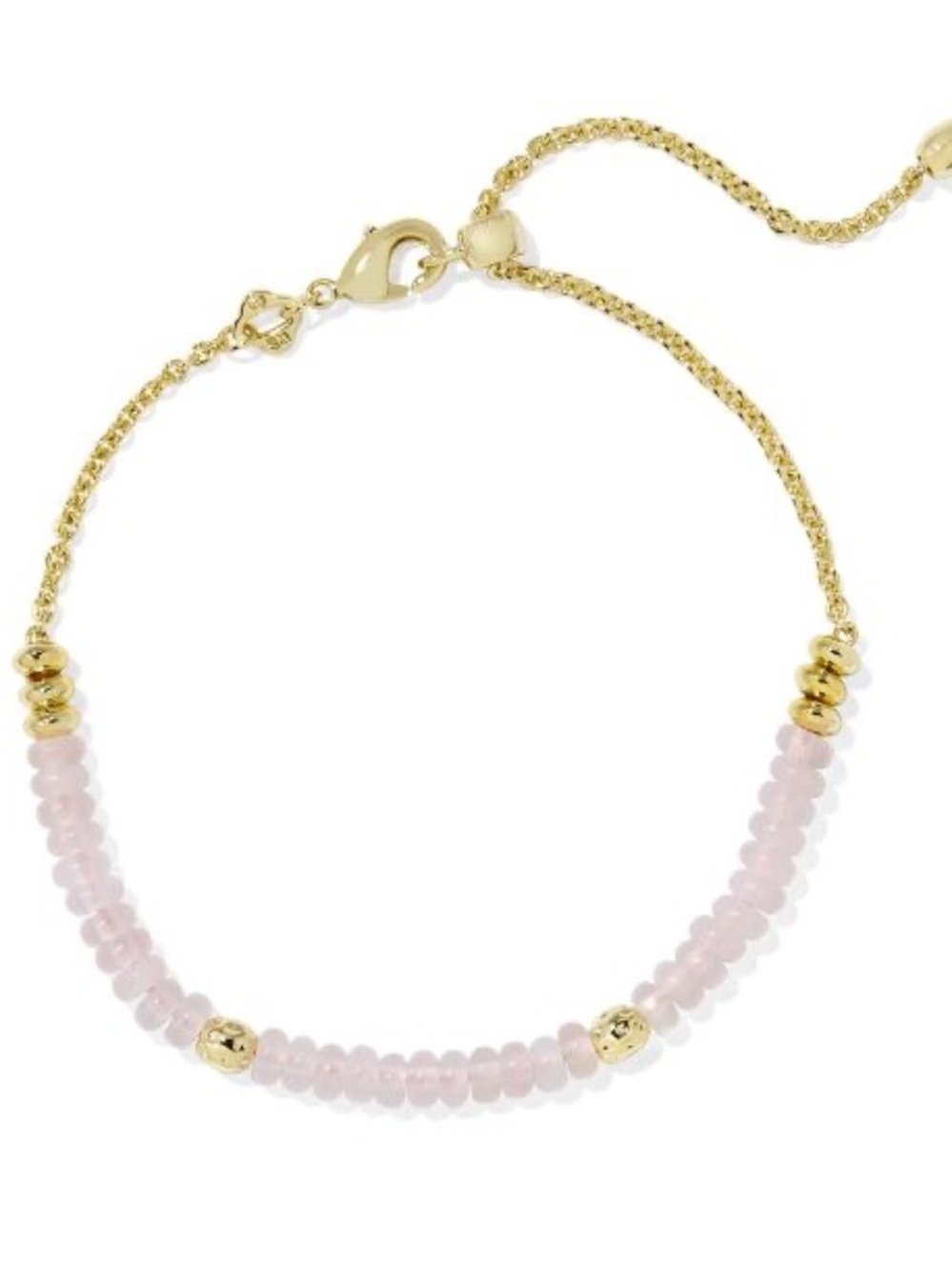 Kendra Scott Pink Beaded Gold Chain Bracelet